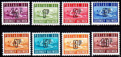 Guernsey AFA  8 - 15<br>Postfrisk Portomærke